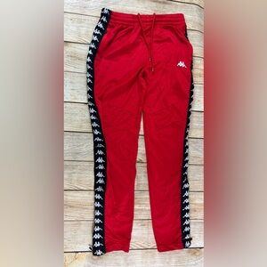 Mens Kappa Red Track Soccer Pants Size Large